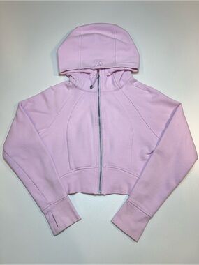 Lululemon Scuba Full Zip Cropped Hoodie Pink Pastel Fleece Jacket